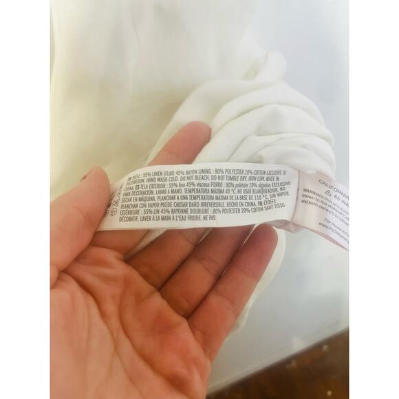 ENDLESS ROSE White Linen Oversized Fit Sleeveless Shoulder Pad Vest Size Small - Picture 6 of 10